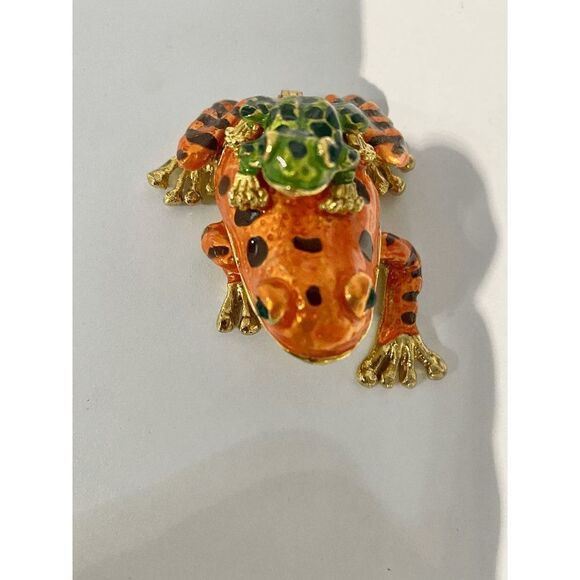 Taylor Avedon Orange Frog Jewelry / Trinket Box - Picture 5 of 6